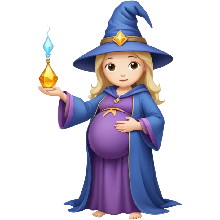 pregnant wizard holding her tummy emoji