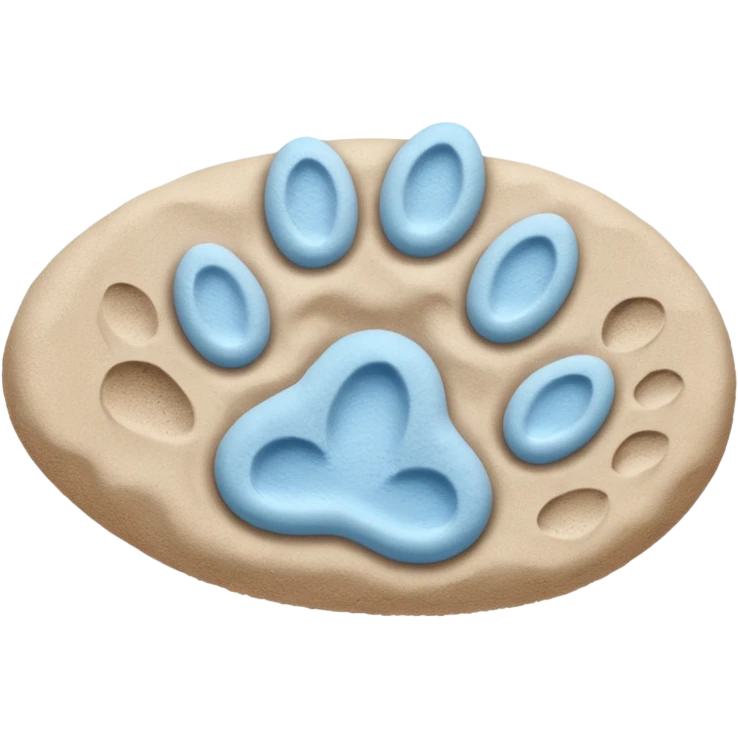 a pastel blue pawprint emoji
