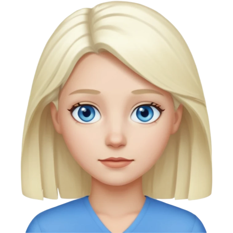 Emily Armstrong with blue eyes, platinum blonde hair emoji
