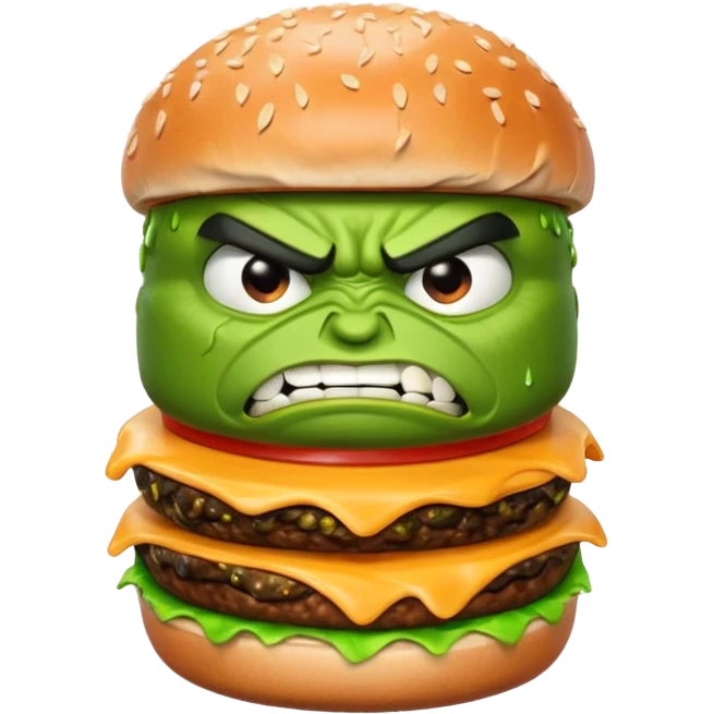 Burger head hulk emoji