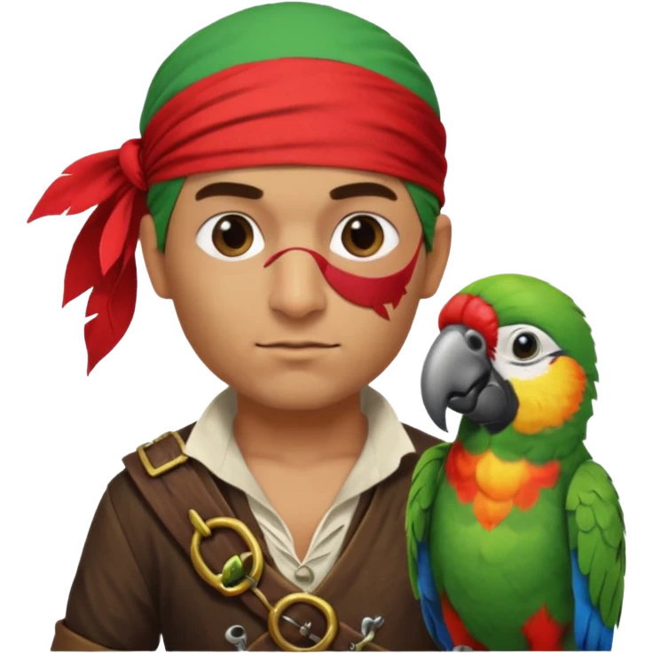 pirate and parrot emoji