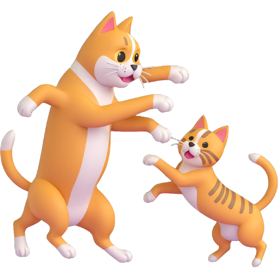 cat hitting a dog emoji
