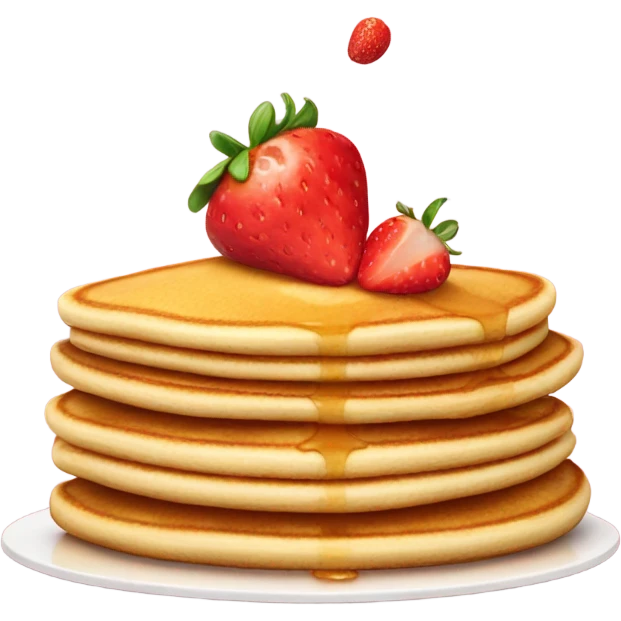 Pancake with strawberry emoji