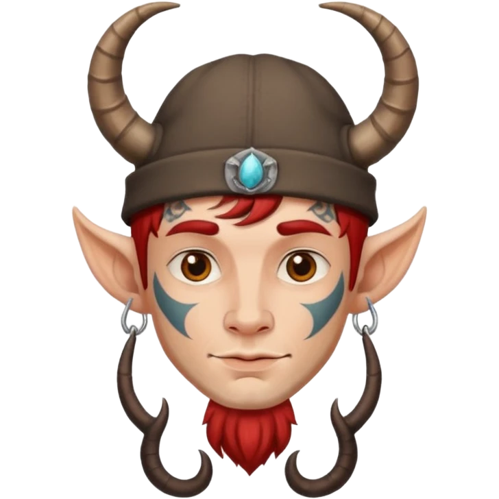 guy with tattoos, hat and horns emoji