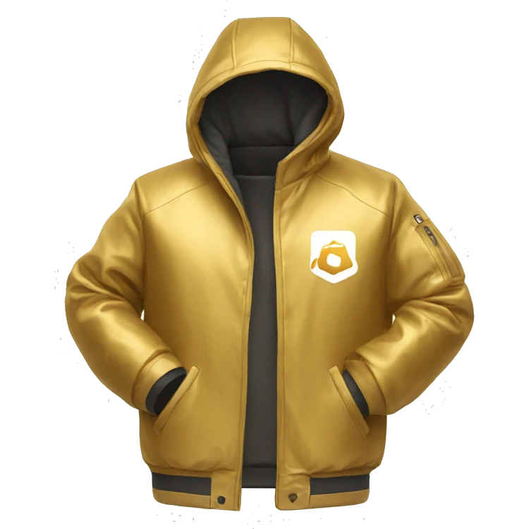 Golden Jacket with big AWS logo printed. emoji