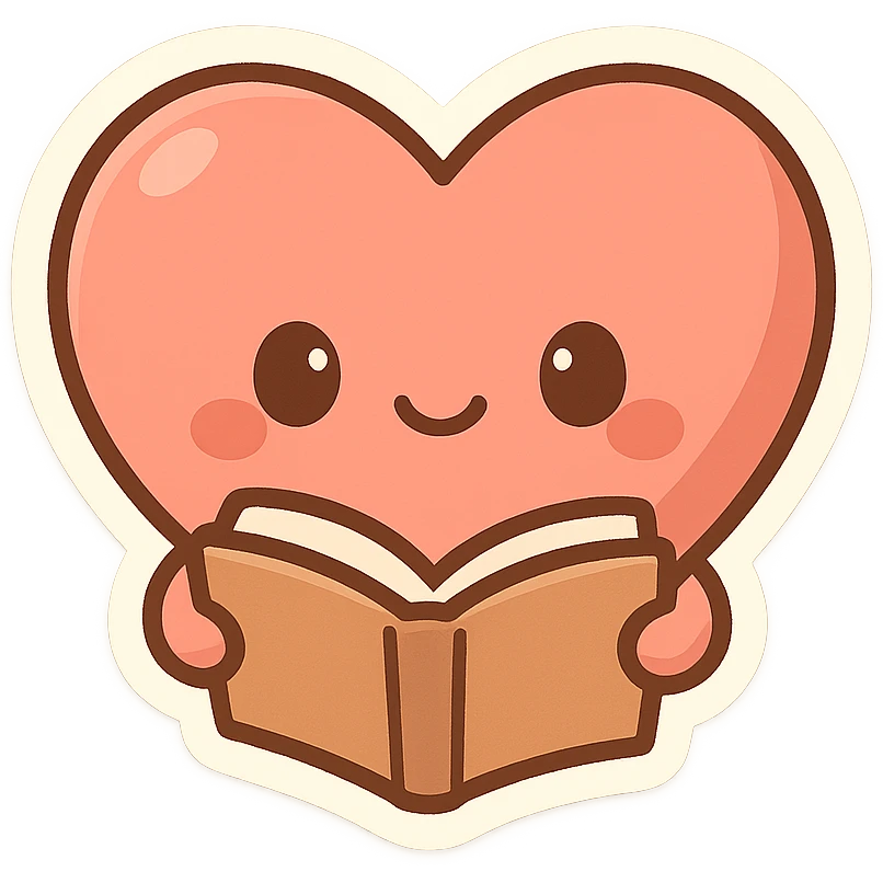 heart with a book motif emoji