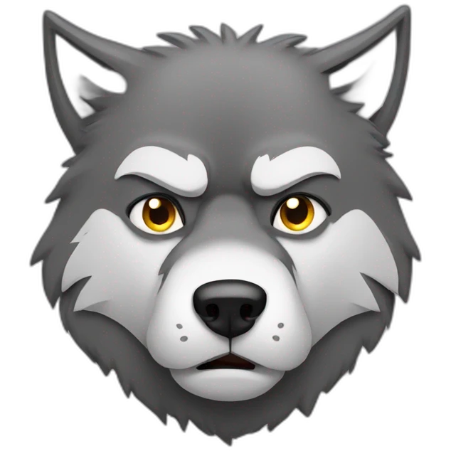 grumpy cartoon wolf emoji
