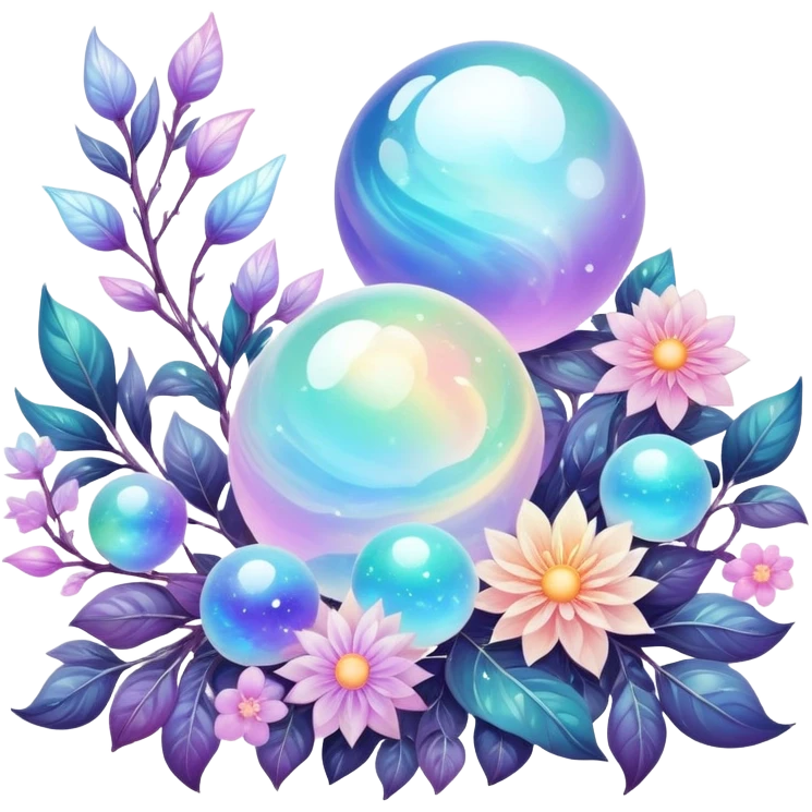 Epic divine legendary celestial flowery complex detailed iridescent gradients marbles aesthetic-scenery-Decorations emoji