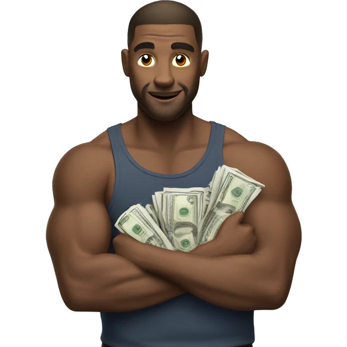 man flexing his money emoji