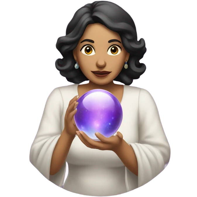 Latina Woman psychic with crystal ball in hands emoji
