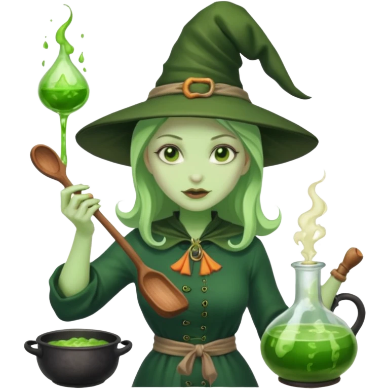 green witch cooking potion emoji