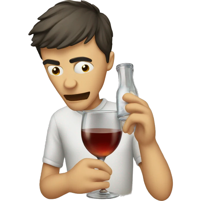 A guy drinking alcohol that's evaporating  emoji