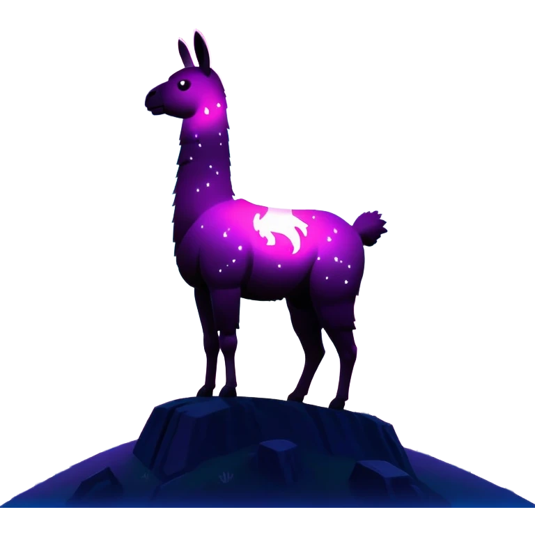 Fortnite llama signal projected in the night sky, similar to Batman's bat signal but with the Fortnite llama silhouette emoji