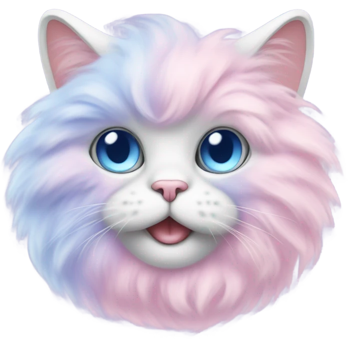 Cotton candy colored cat emoji
