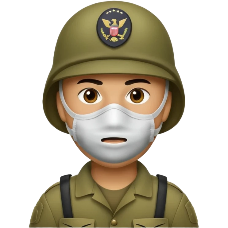 soldier with mouth masks emoji