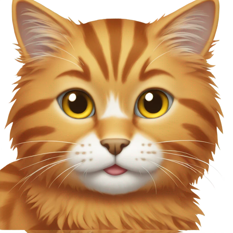 Orange striped fluffy cat emoji