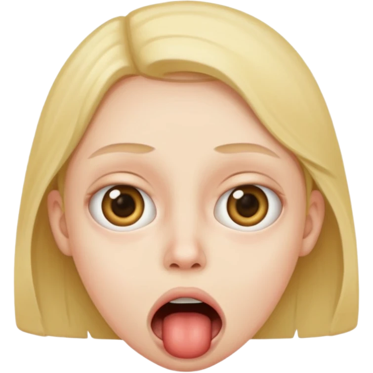 wide eyes, gagging, small mouth emoji