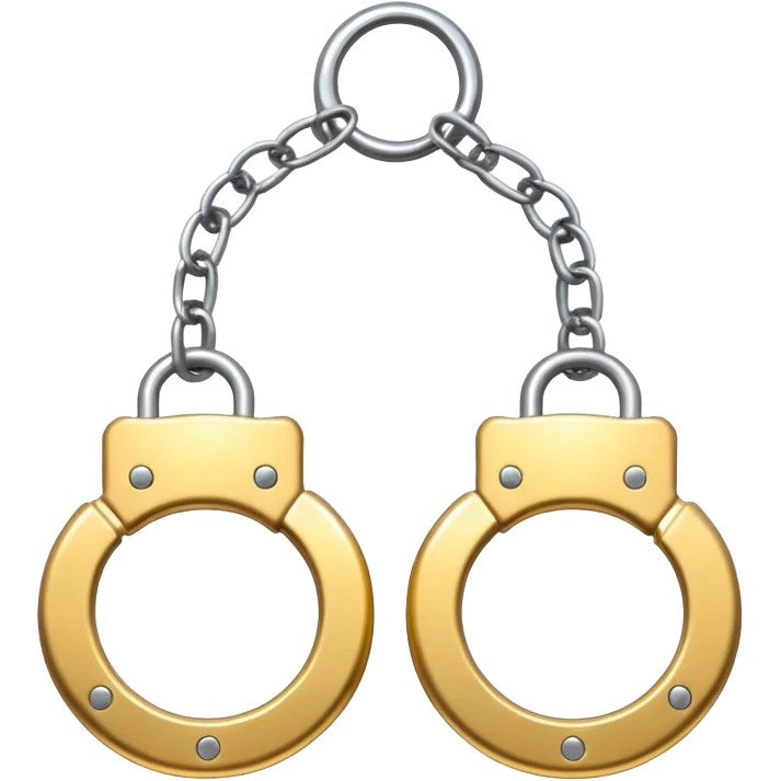 Golden hand cuffs on chains emoji