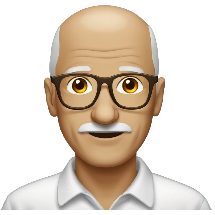 older man brown glasses bald art emoji