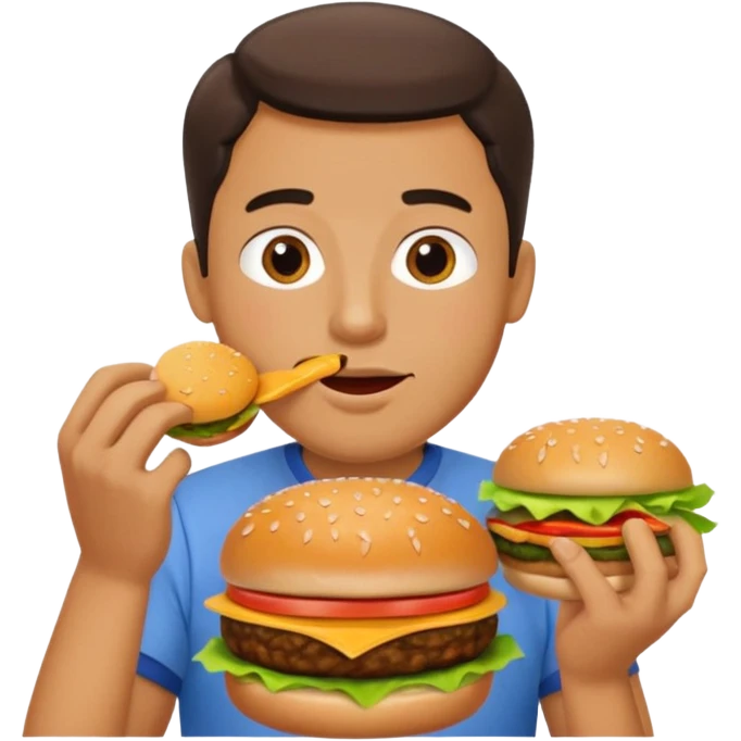 man eating a hamburger emoji