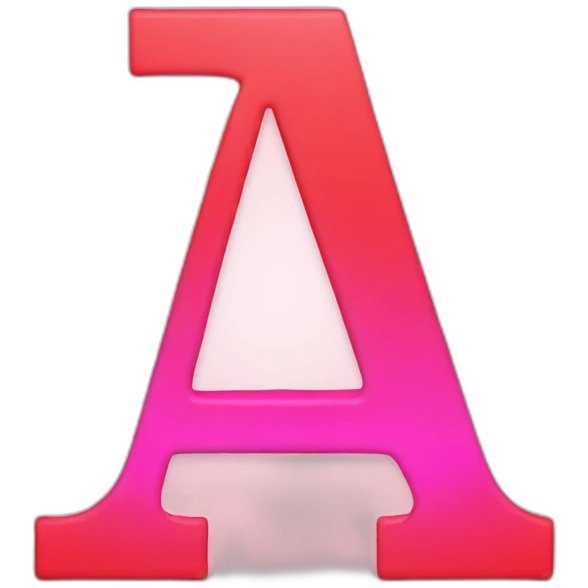 m letter red-pink color emoji