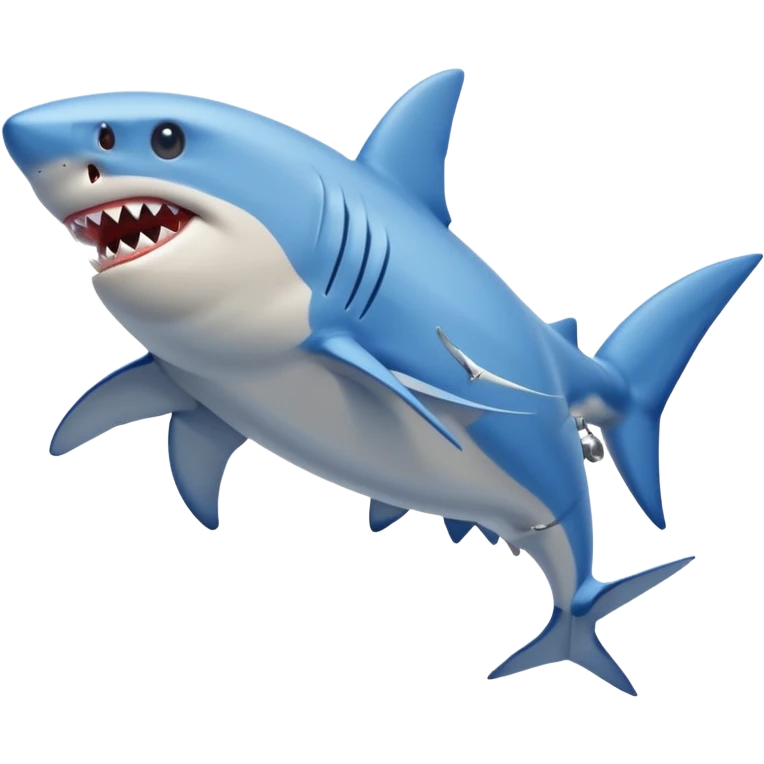 Un tiburón con piernas con zapatos nike azules emoji