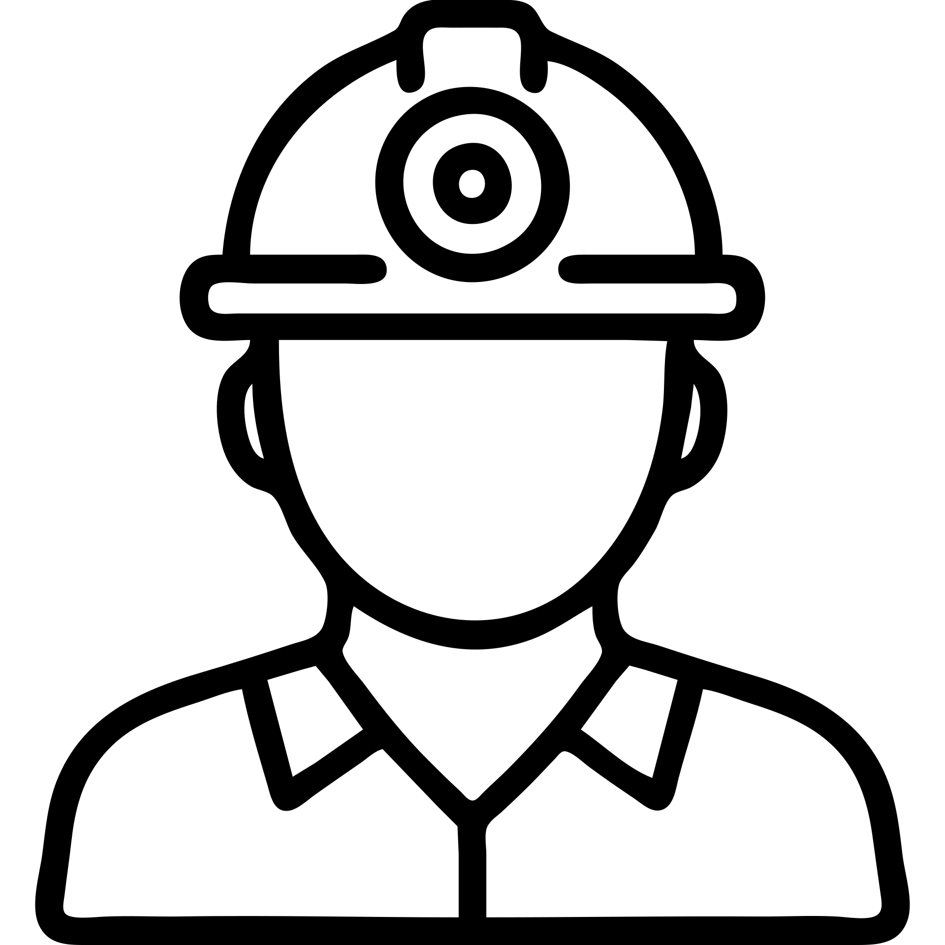 outline icon of a gold miner wearing a helmet with a lamp emoji
