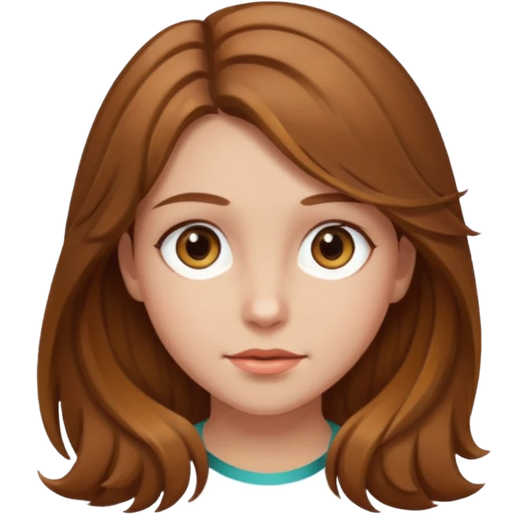 girl with light brown hair and hazel eyes, hair down emoji