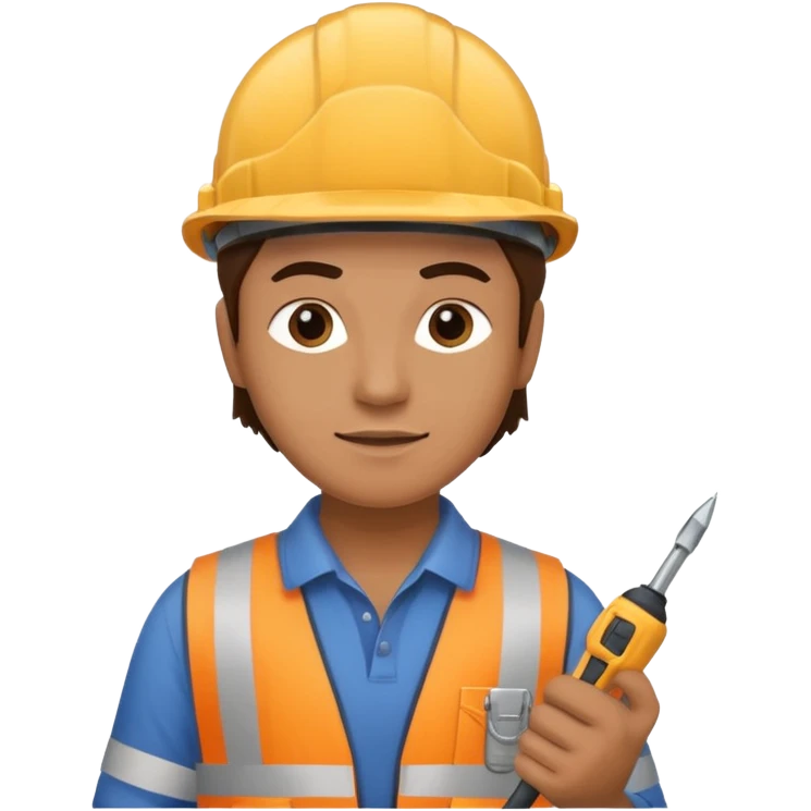 construction worker with screwdriver in his hand emoji