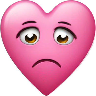 Sad pink heart emoji
