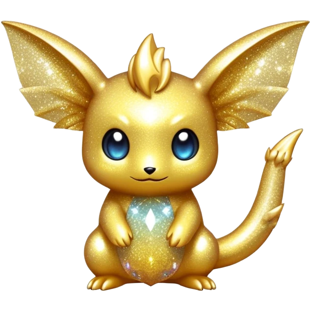 Randomly-colored sparkly chibi Fakémon-creature emoji