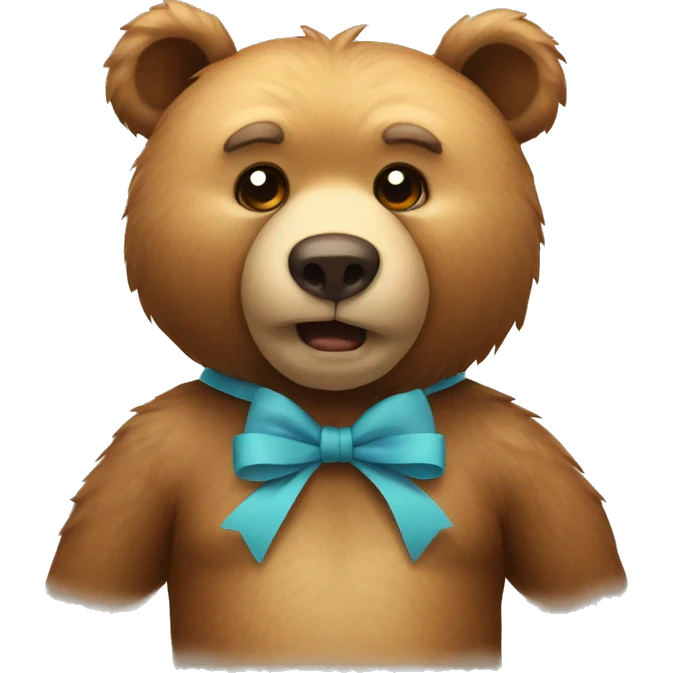 Bear wearing a bow emoji