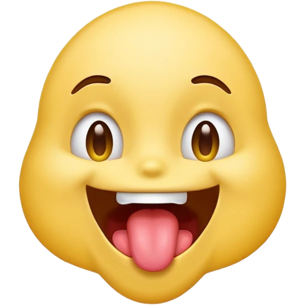 Emoji sticking its tongue out and drooling while looking up ecstatic happy and drooling emoji