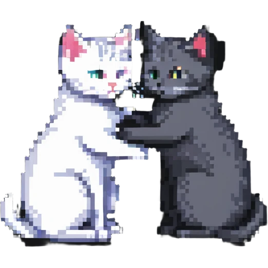 two emo cats in love emoji