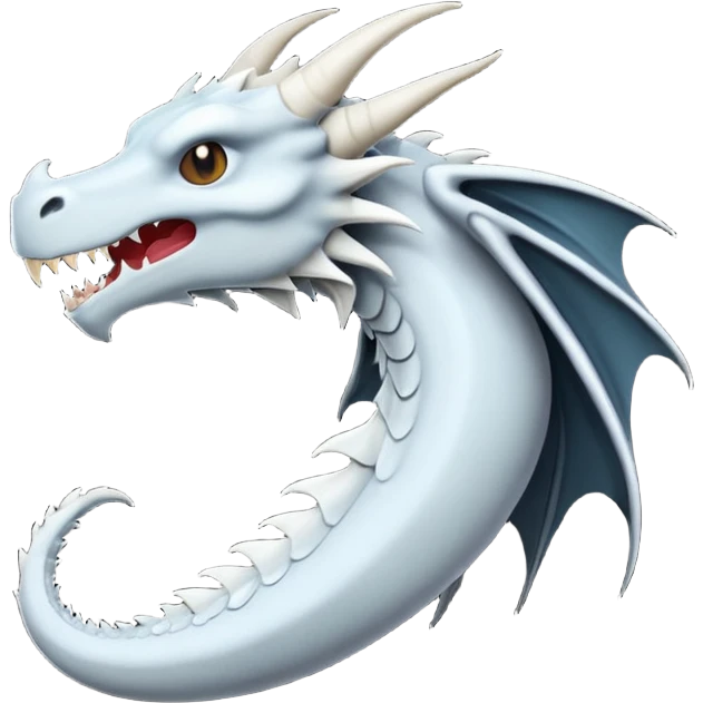 iOS style emoji, minimal dragon fang, dark fantasy object emoji