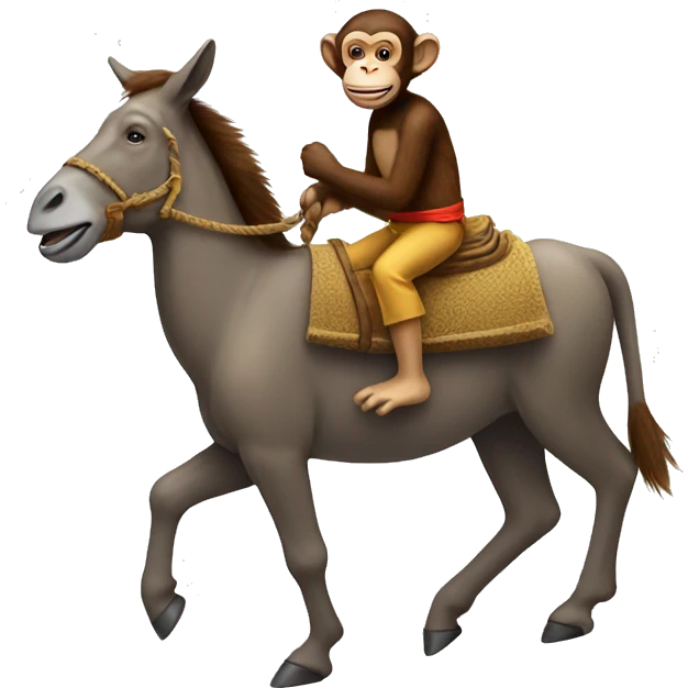 Monkey riding a donkey  emoji