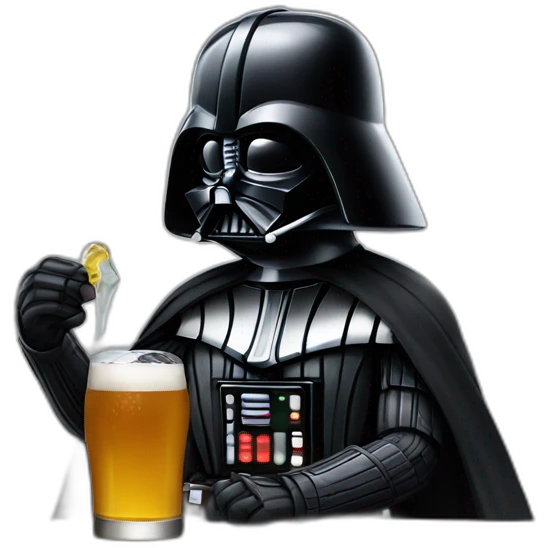 Darth vader drinking beer emoji