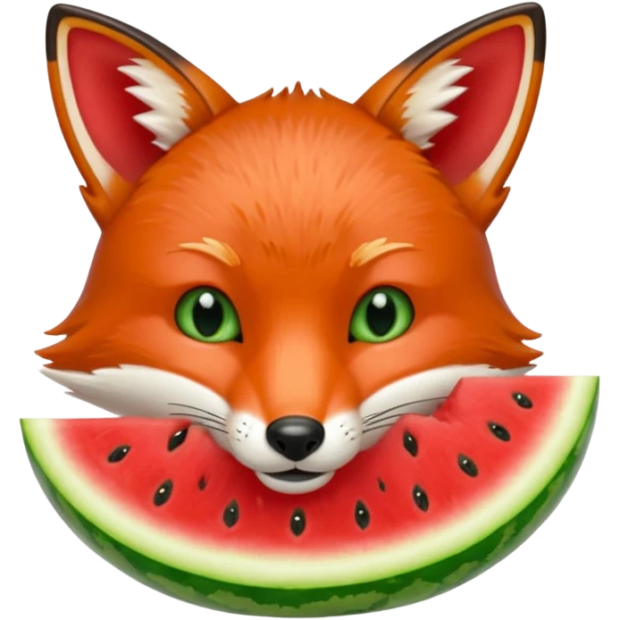 fox eating watermelon emoji