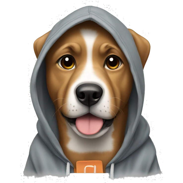 Dog wearing a hoddie  emoji
