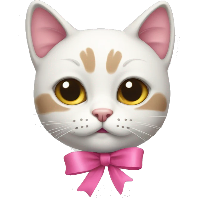 cat with pink ribbon emoji