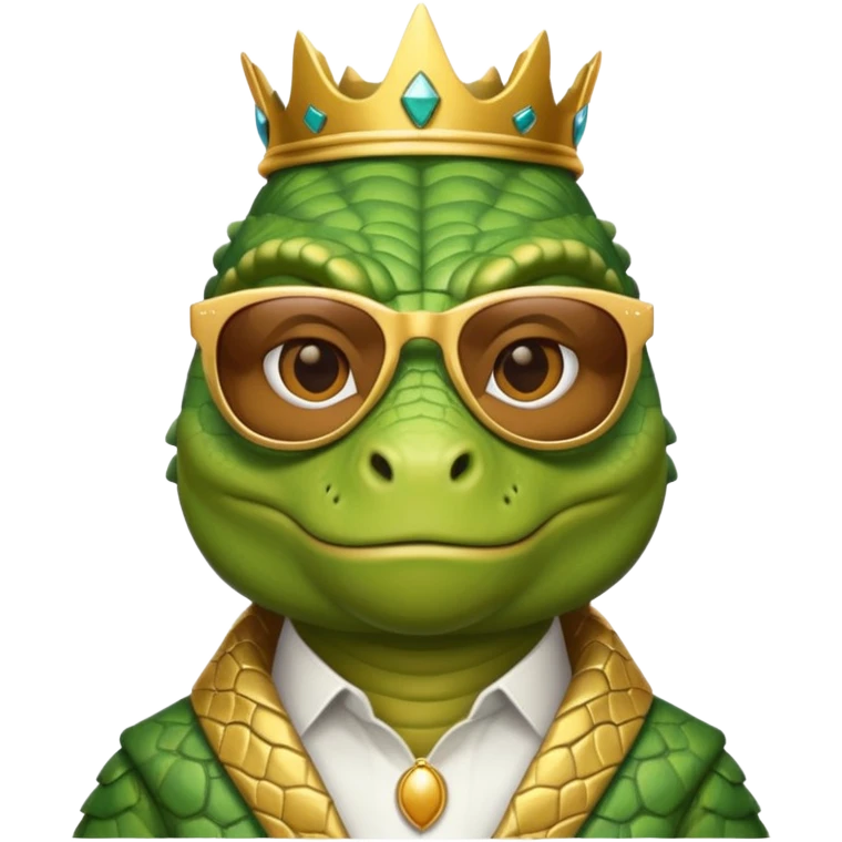 rich capitalist iguana king gold sunglasses emoji