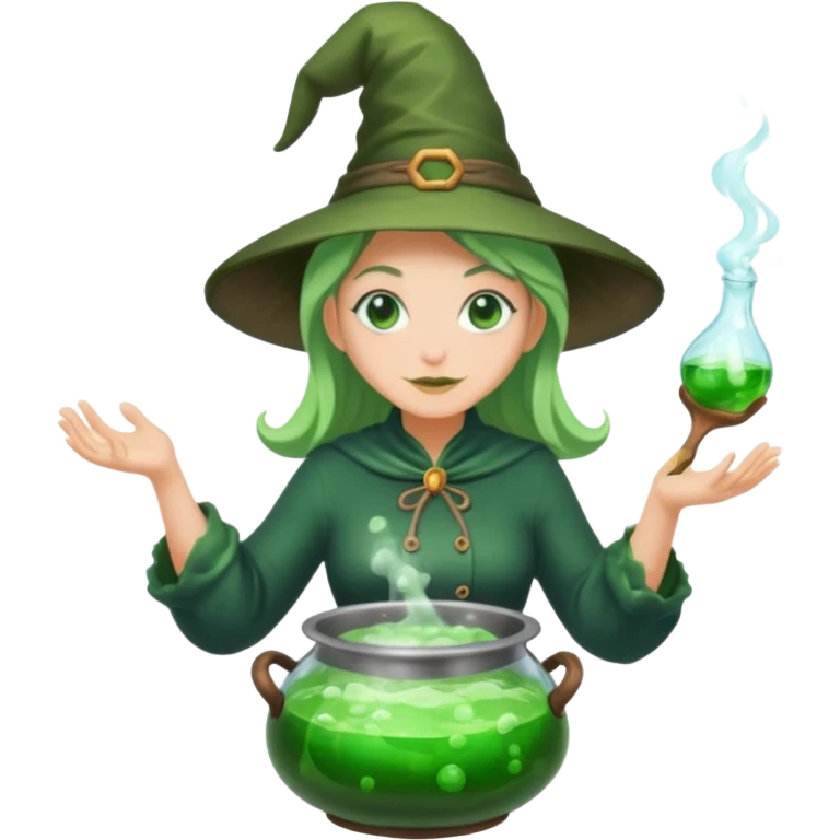 green witch cooking potion emoji