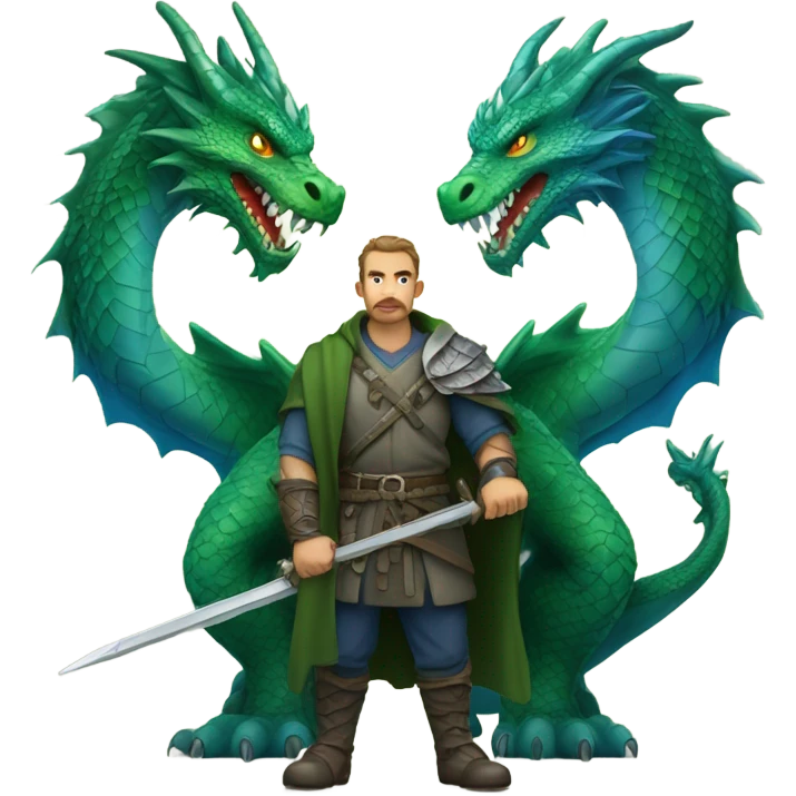 Guy with dragons  emoji