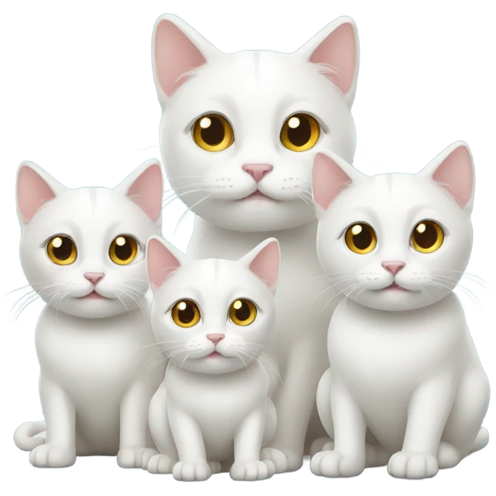 white cat family emoji