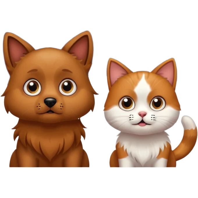 The dog and cat are afraid of fireworks emoji