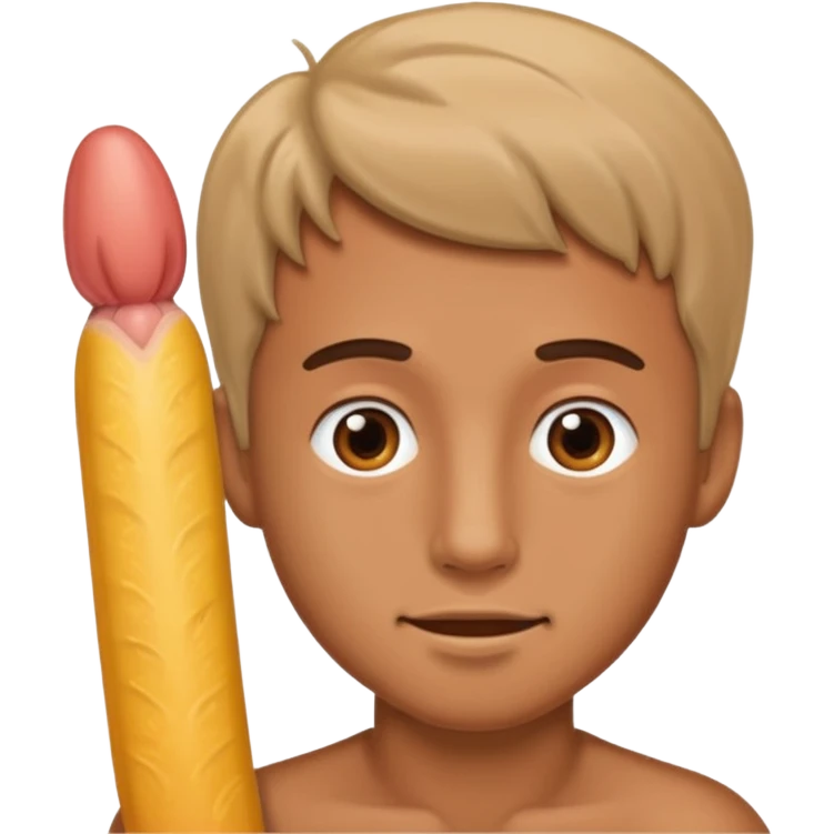 A dick coming from a guy emoji