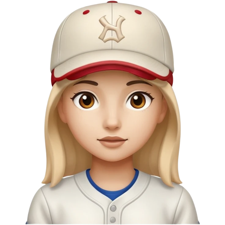 A girl wearing a baseball cap emoji