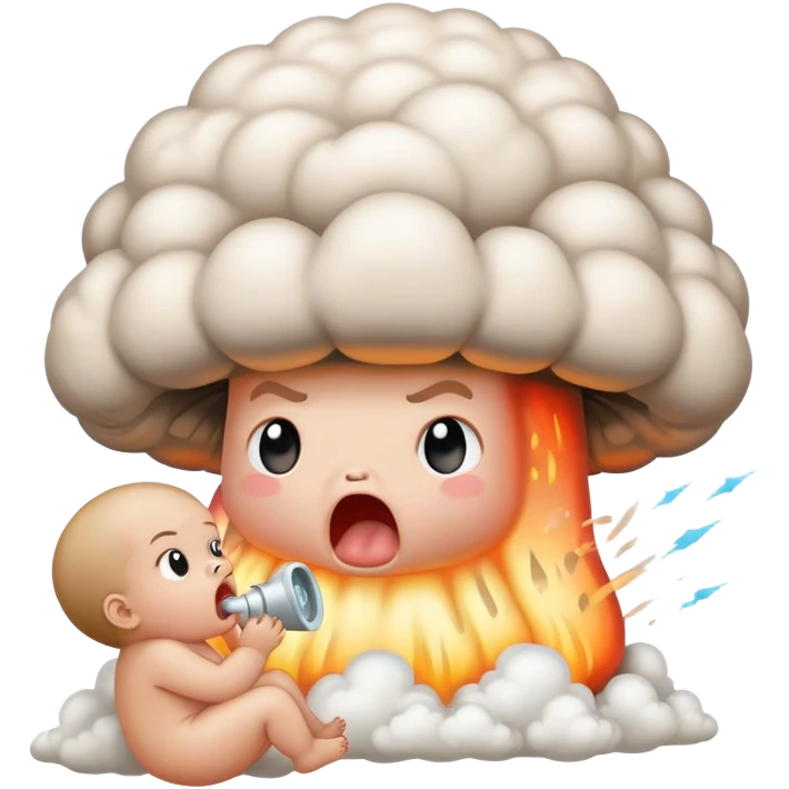 Coughing baby vs hydrogen bomb emoji