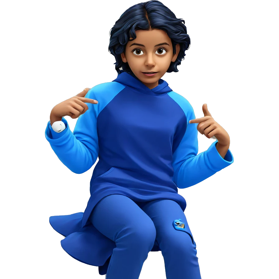 parody of girl in blue emoji
