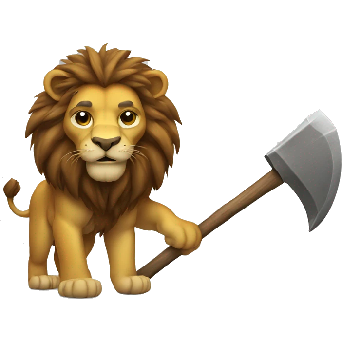 Lion with axe  emoji